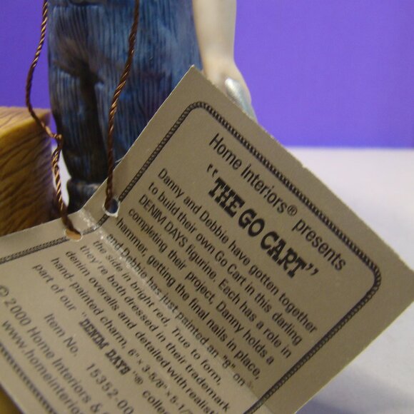 HOMCO DENIM DAYS "THE GO CART" PORCELAIN FIGURINE #15352-00 Farm with hang tag - Picture 5 of 16